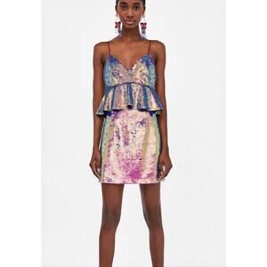 Do+ Be Multicolored Sequin Mini Dress Sz M